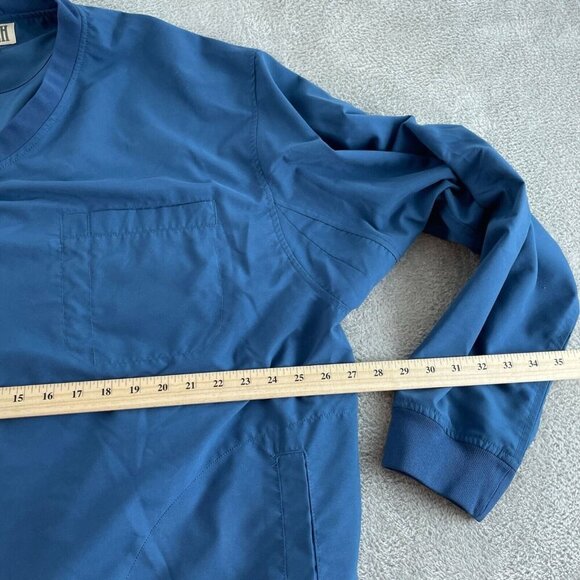 Duluth Trading Co 2XL/Tall Mens V-Neck Blue Polyester Scrub Top 5760 - Picture 4 of 7